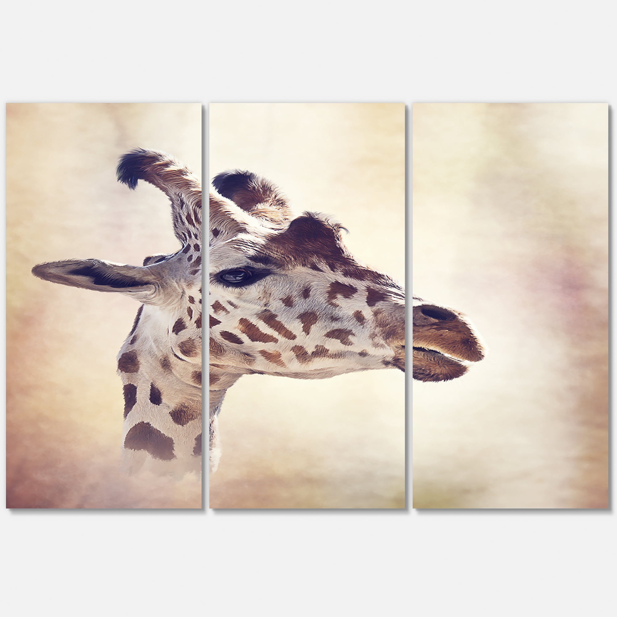 Close Up Portrait of A Giraffe VII 28 in x 36 in Photography Canvas Art Print, by Designart