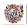 thumbnail image 1 of Close Up Portrait of French Bulldog Wearing Exotic Flower Bright Domestic Pet Doggy Mousepad Mouse Pad Mouse Mat 9x10 inch, 1 of 3