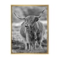 thumbnail image 1 of Close Up View of Monochrome Bull 24 in x 32 in Framed Painting Canvas Art Print, by Designart, 1 of 5
