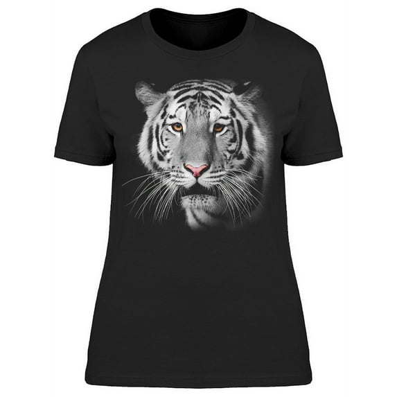 Close Up White Tiger T-Shirt Women -Image by Shutterstock, Female Large