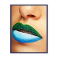 thumbnail image 1 of Close Up Woman Lips With Fashion Make Up and Brackets 24 in x 32 in Framed Painting Canvas Art Print, by Designart, 1 of 4