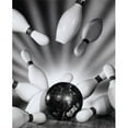 thumbnail image 1 of Close-Up of A Bowling Ball Hitting Bowling Pins Poster Print - 18 x 24, 1 of 1