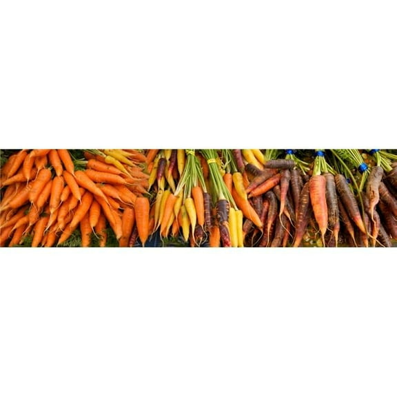 Close-Up of Carrots At Market Stall Poster Print, 36 x 12