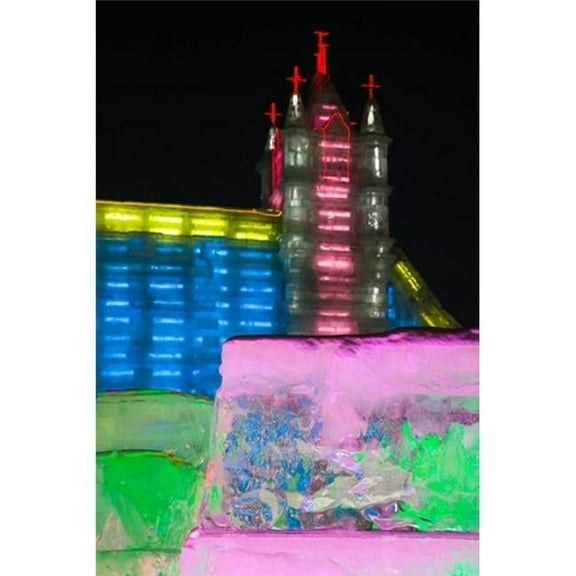 Close Up of Snow Sculpture Ice & Snow World Festival China Poster Print by Walter Bibikow Danitadelimont - 23 x 35 in.