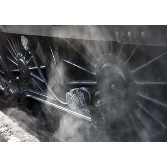Close-Up of Steam Engine Train Wheels Poster Print - 17 x 12