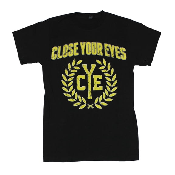 Close Your Eyes Mens T-Shirt  - CYE Distressed Wreath Logo (Medium)