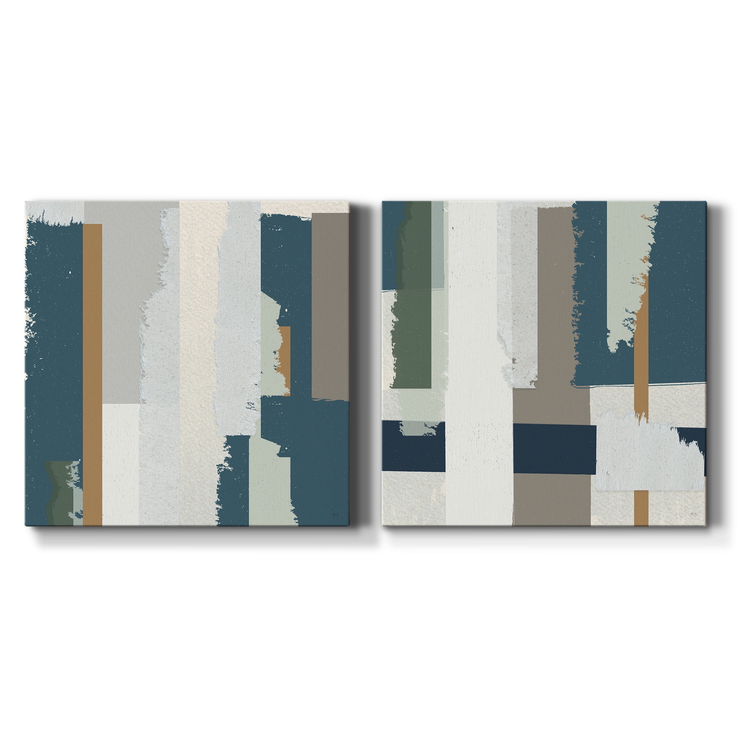 Close to the Edge I - Premium Gallery Wrapped Canvas - Ready to Hang Set of 2 - 24 x 24 Each