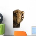 thumbnail image 1 of Close-up Lion Roaring White Wall Decal Sticker by Wallmonkeys Vinyl Peel and Stick Graphic (12 in H x 9 in W, 1 of 4