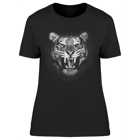 Close-up White Tiger Face T-Shirt Women -Image by Shutterstock, Female Large