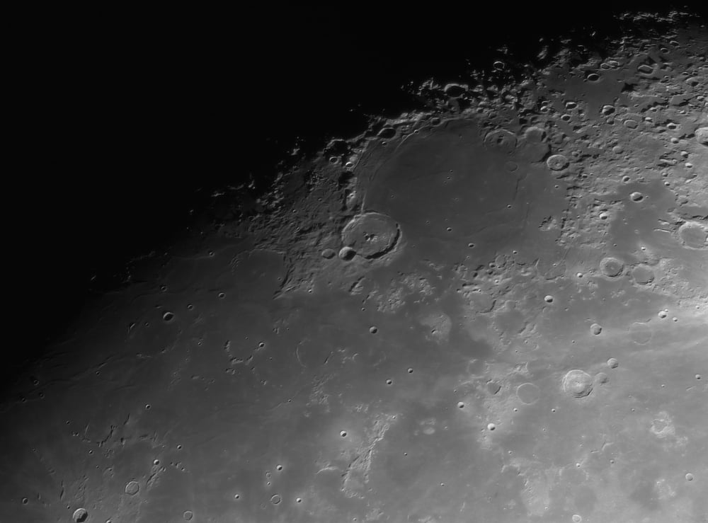 Close-up detail view of the moon Canvas Art - Rolf GeissingerStocktrek Images (33 x 24)