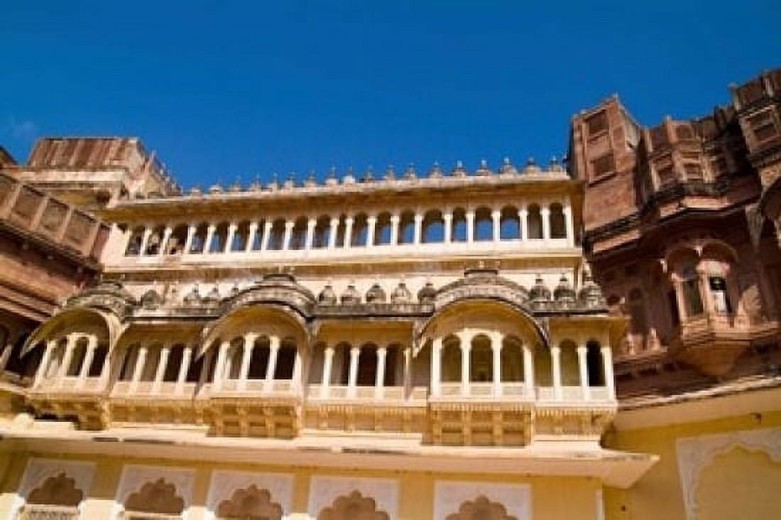 Close-up of Building in Jodhpur at Fort Mehrangarh Rajasthan India Canvas Art - Bill Bachmann DanitaDelimont (18 x 12)