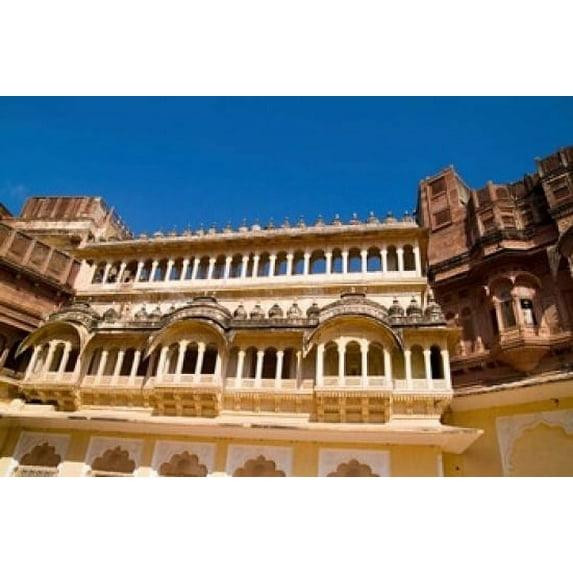 Close-up of Building in Jodhpur at Fort Mehrangarh, Rajasthan, India Poster Print by Bill Bachmann (18 x 12)