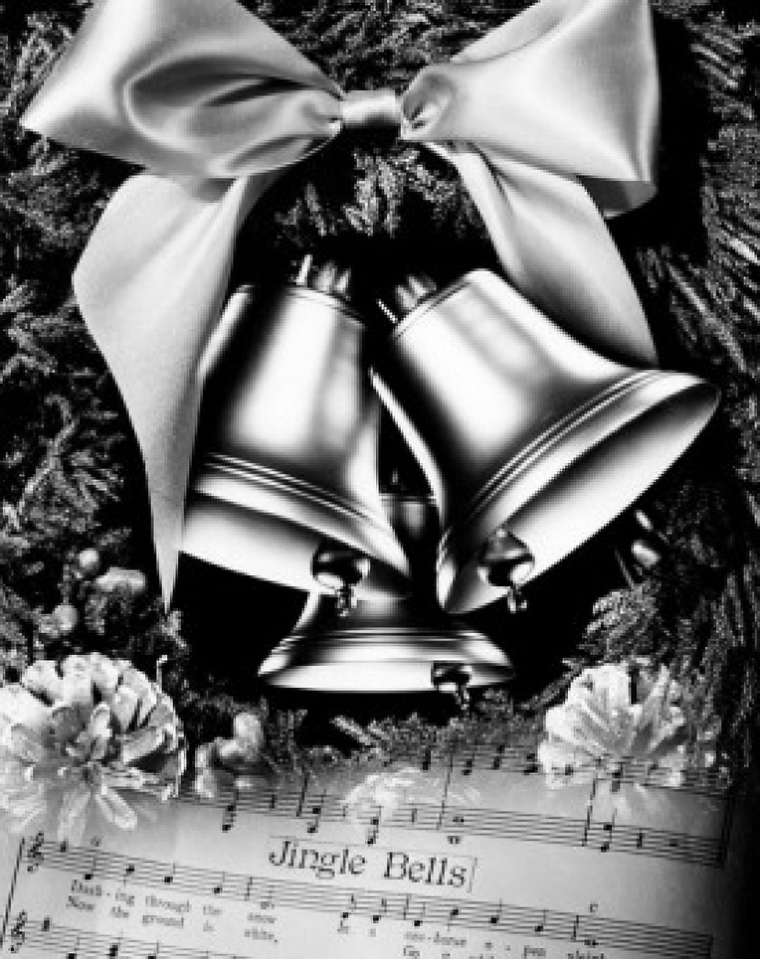 Close-up of Christmas bells with sheet music Canvas Art - (18 x 24)
