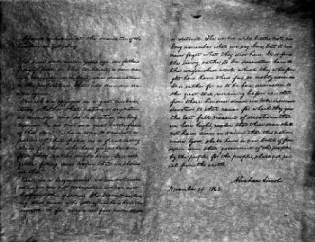 Close up of Gettysburg Address by Abraham Lincoln Canvas Art - (18 x 24)