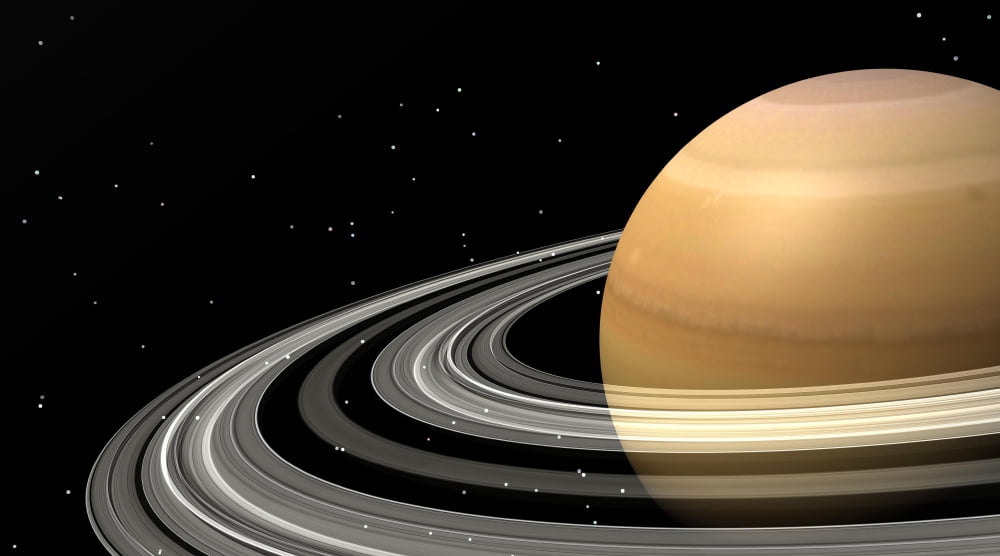 Close-up of Saturn and its planetary rings Canvas Art - Elena DuvernayStocktrek Images (19 x 11)