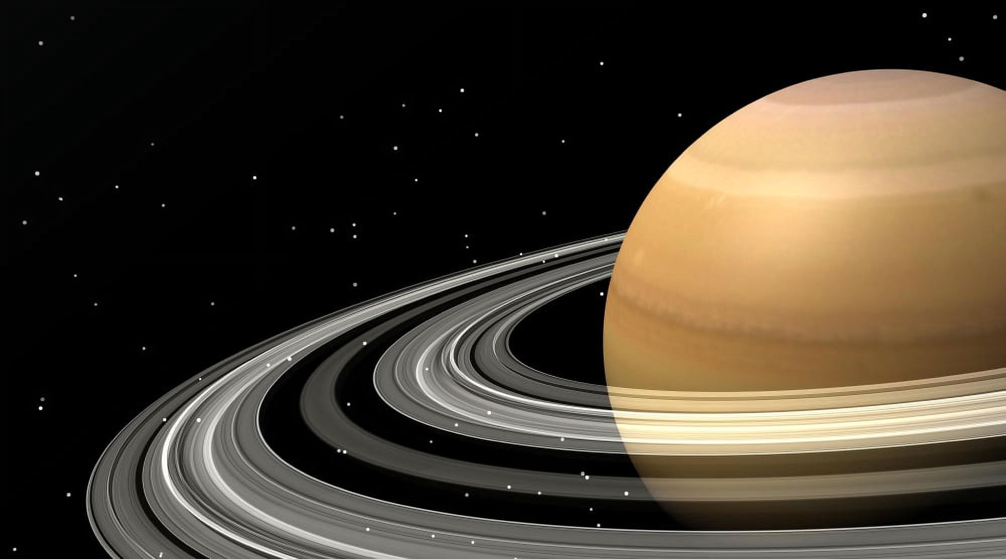 Close-up of Saturn and its planetary rings Canvas Art - Elena DuvernayStocktrek Images (38 x 22)