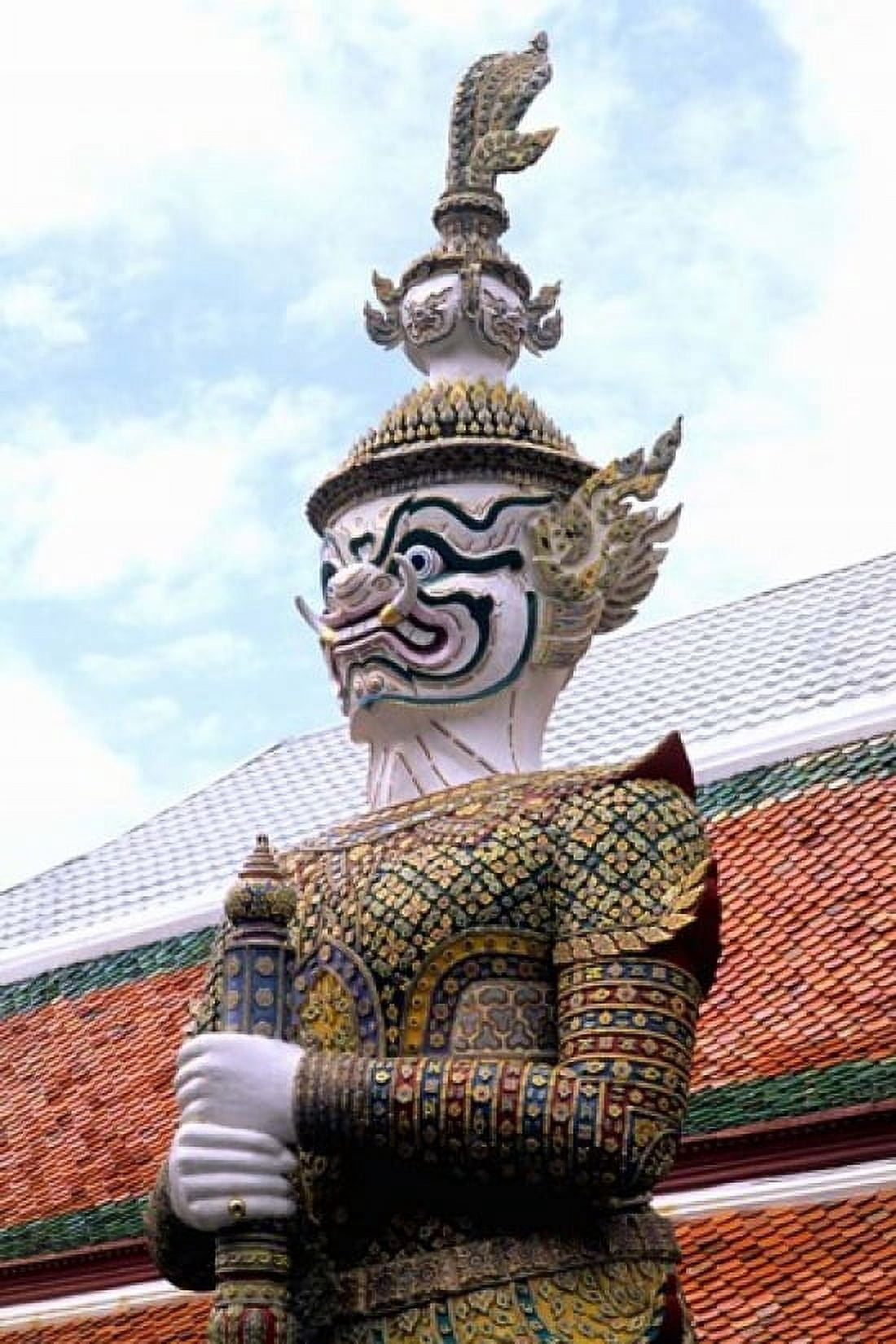 Close-up of Statue at Emerald Palace in Grand Palace Bangkok Thailand Canvas Art - Bill Bachmann DanitaDelimont (19 x 28)