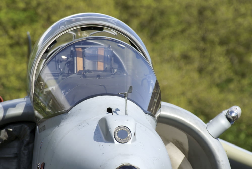 Close-up of a BAE Harrier II aircraft Canvas Art - Ramon Van OpdorpStocktrek Images (35 x 23)