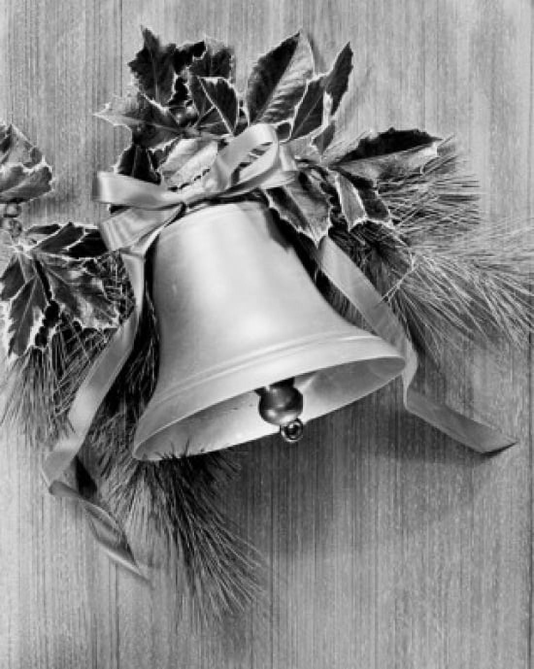Close-up of a Christmas bell with holly leaves hanging on a wall Canvas Art - (18 x 24)