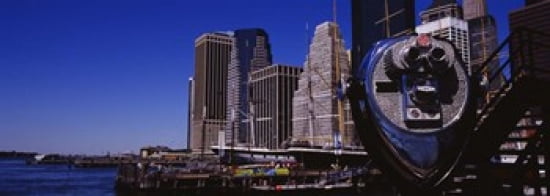 Close-up of a Coin-Operated Binoculars South Street Seaport Manhattan New York City New York State USA Canvas Art - Panoramic Images (36 x 13)