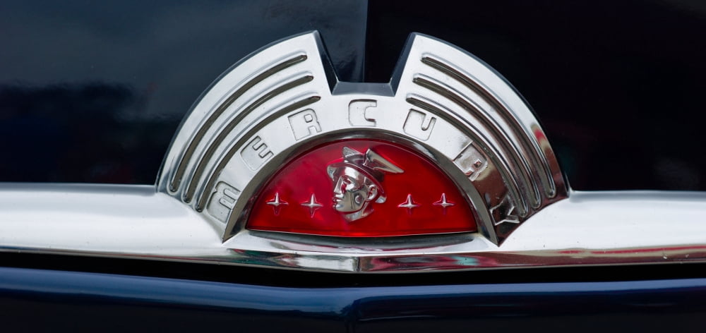 Close-up of a Mercury classic car Of Ford Culver City Los Angeles County California USA Canvas Art - Panoramic Images (26 x 12)