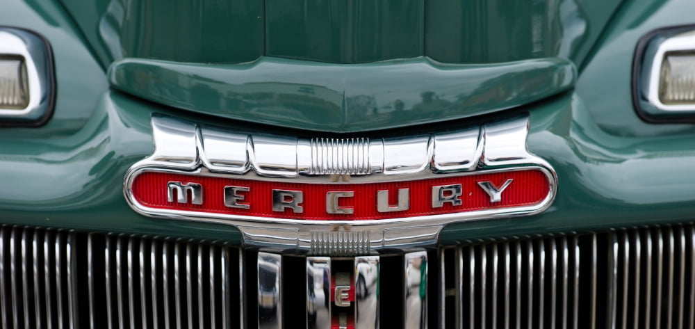 Close-up of a Mercury classic car Of Ford Culver City Los Angeles County California USA Canvas Art - Panoramic Images (36 x 12)