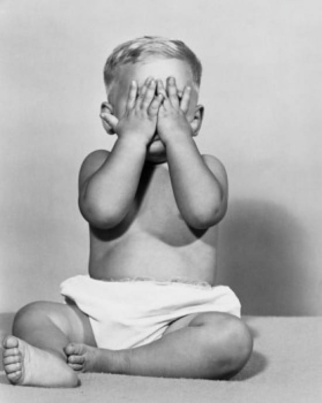 Close-up of a baby boy covering his eyes with his hands Canvas Art - (24 x 36)