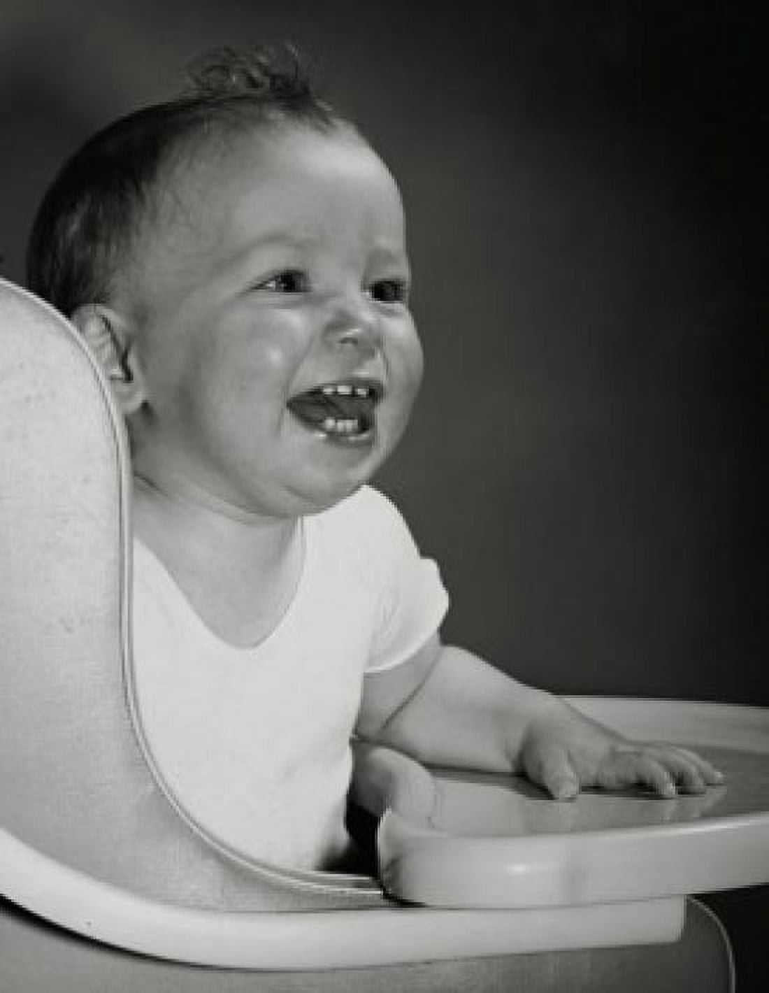 Close-up of a baby laughing in a high chair Canvas Art - (18 x 24)