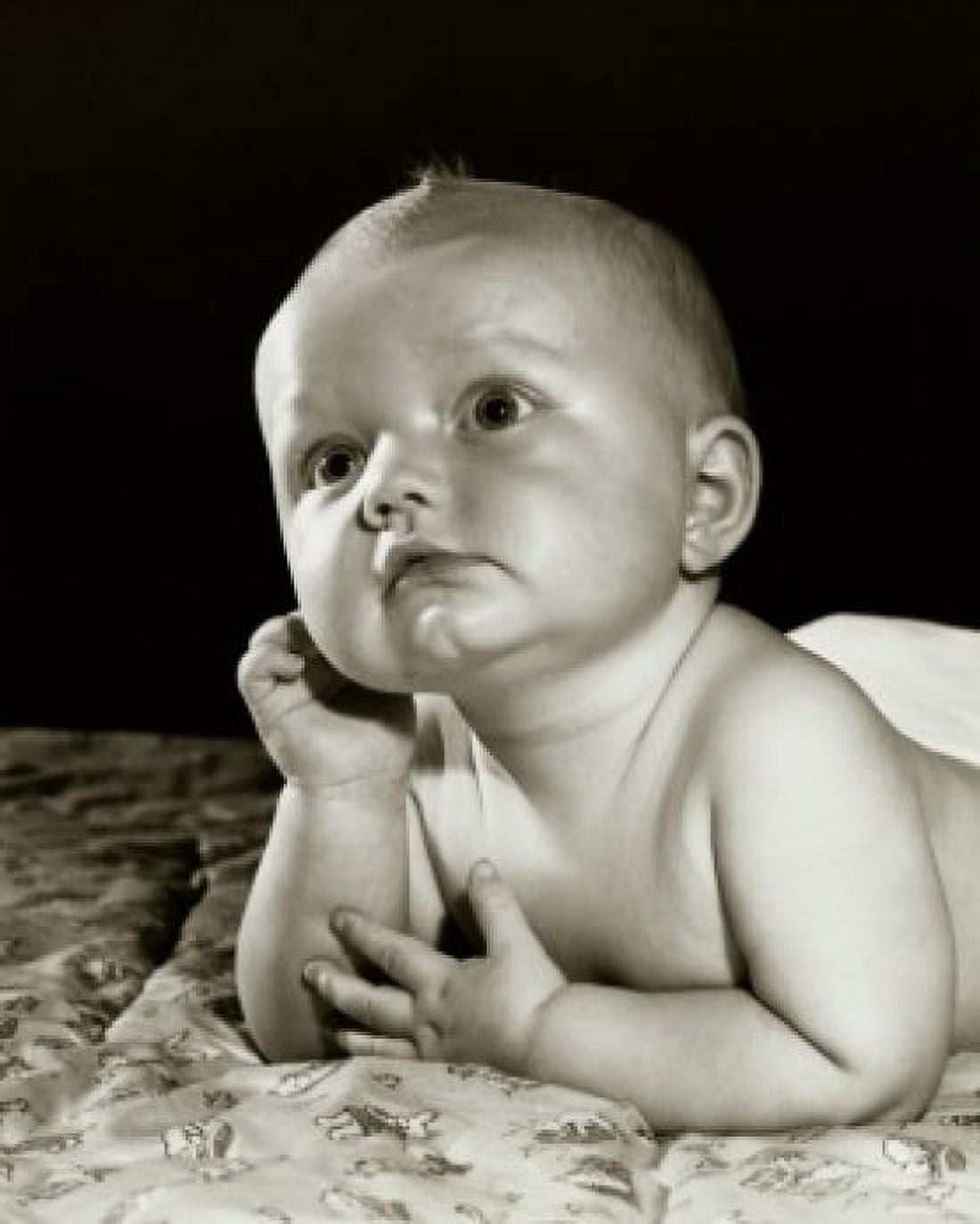 Close-up of a baby lying down looking up Canvas Art - (18 x 24)