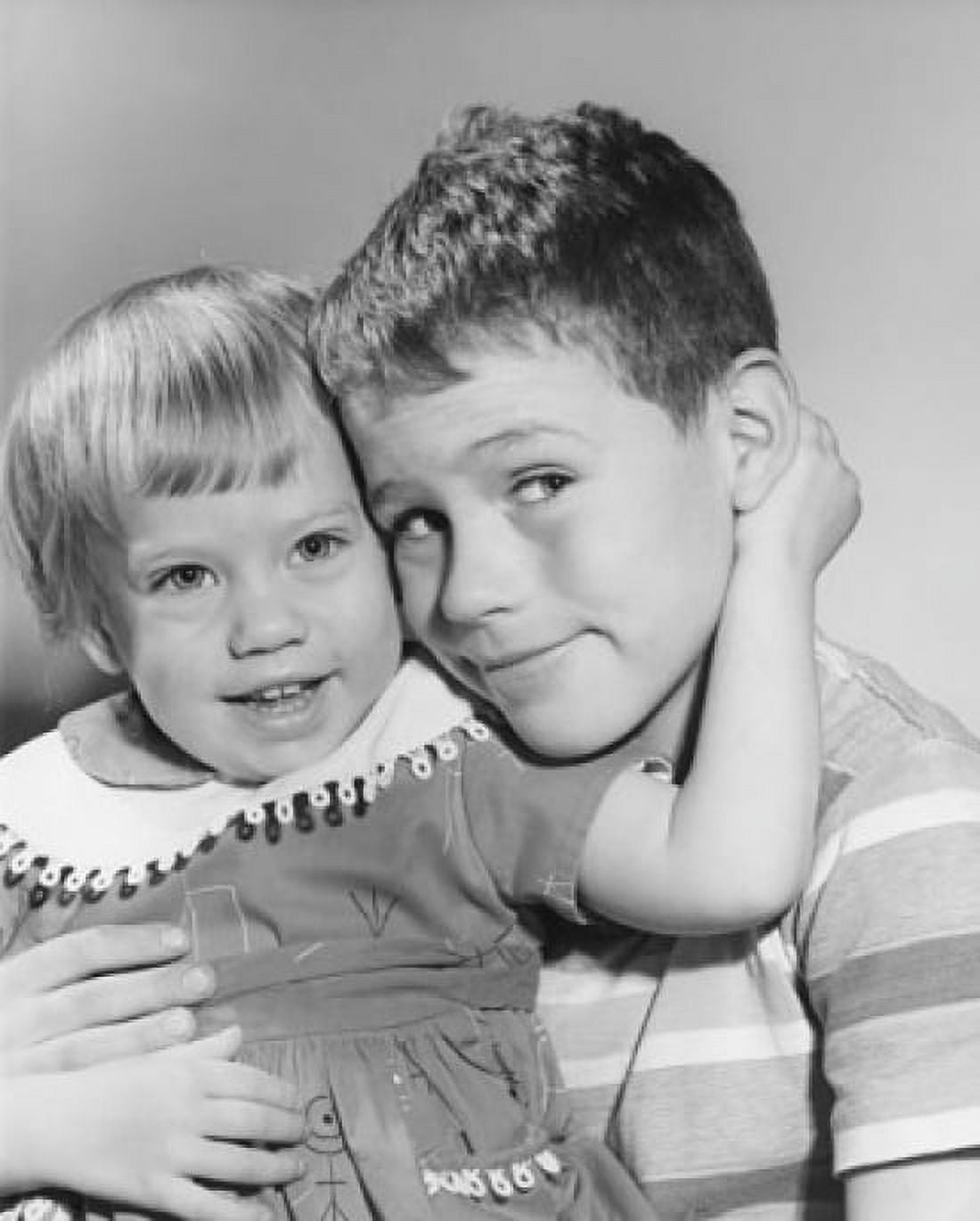 Close-up of a boy embracing his sister Canvas Art - (18 x 24)