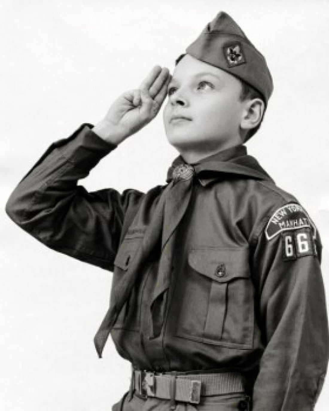 Close-up of a boy scout saluting Canvas Art -  (18 x 24)