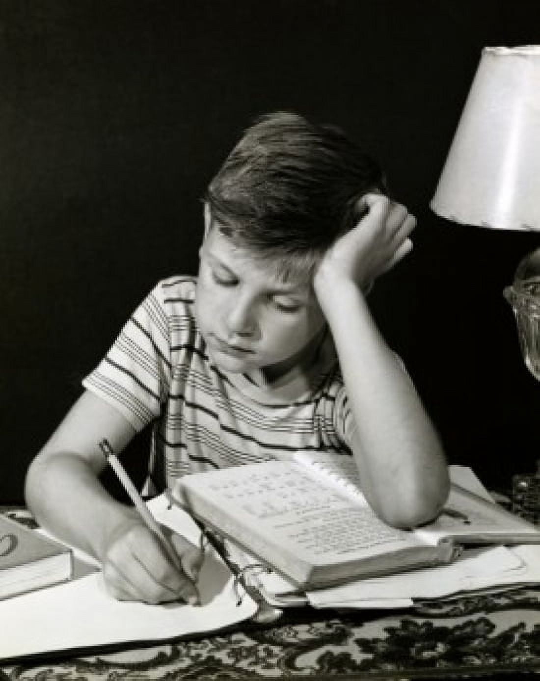 Close-up of a boy studying Canvas Art - (18 x 24)