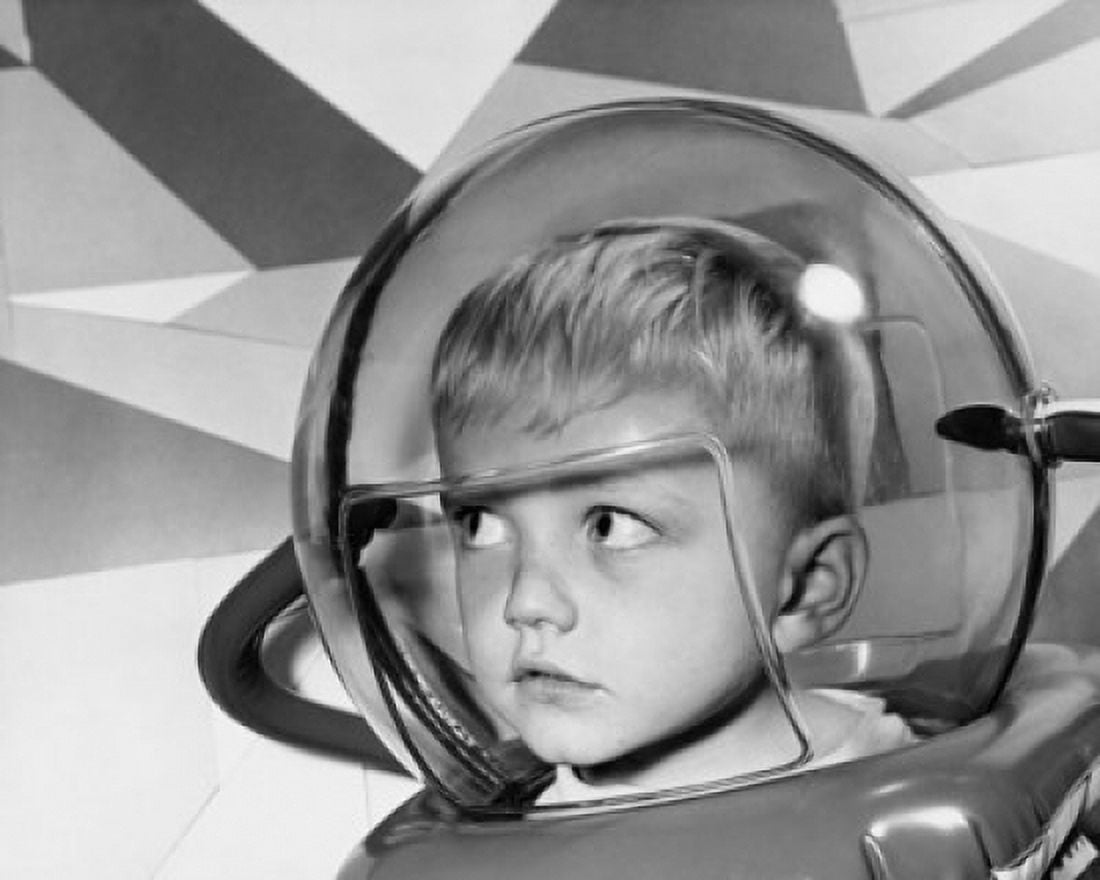 Close-up of a boy wearing a space helmet Canvas Art - (18 x 24)