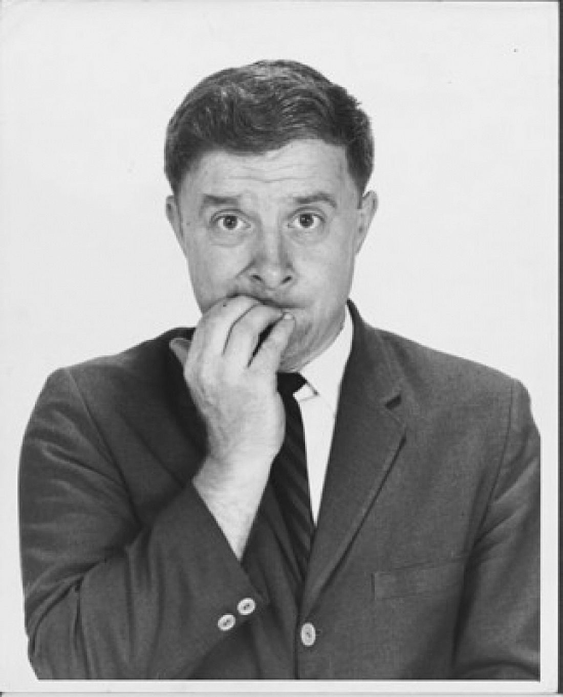 Close-up of a businessman biting his nails in apprehension Canvas Art - (24 x 36)