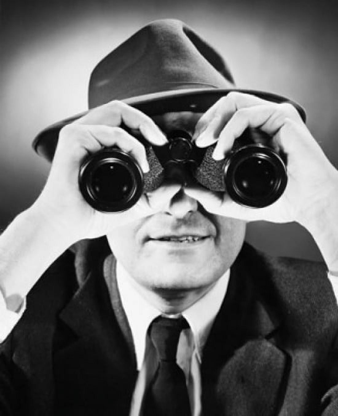 Close-up of a businessman looking through binoculars Canvas Art - (18 x 24)