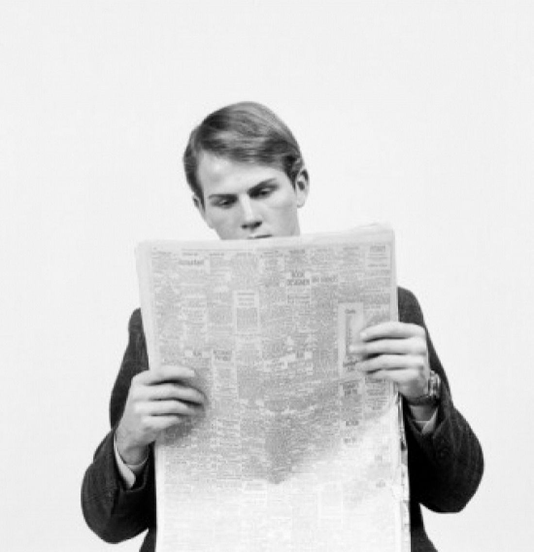 Close-up of a businessman reading help wanted ads Canvas Art - (24 x 36)