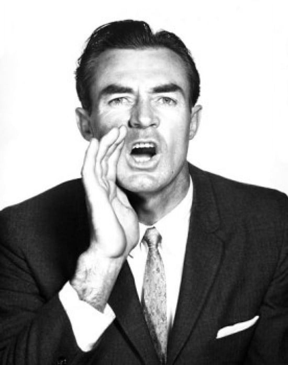 Close-up of a businessman shouting Canvas Art - (18 x 24)