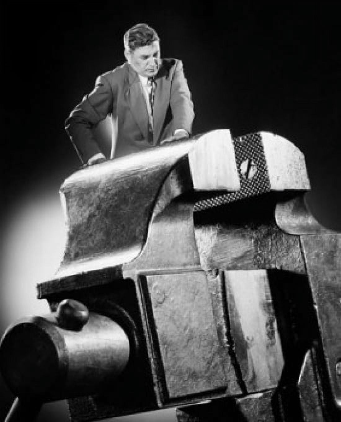 Close-up of a businessman standing in a vise grip Canvas Art - (18 x 24)
