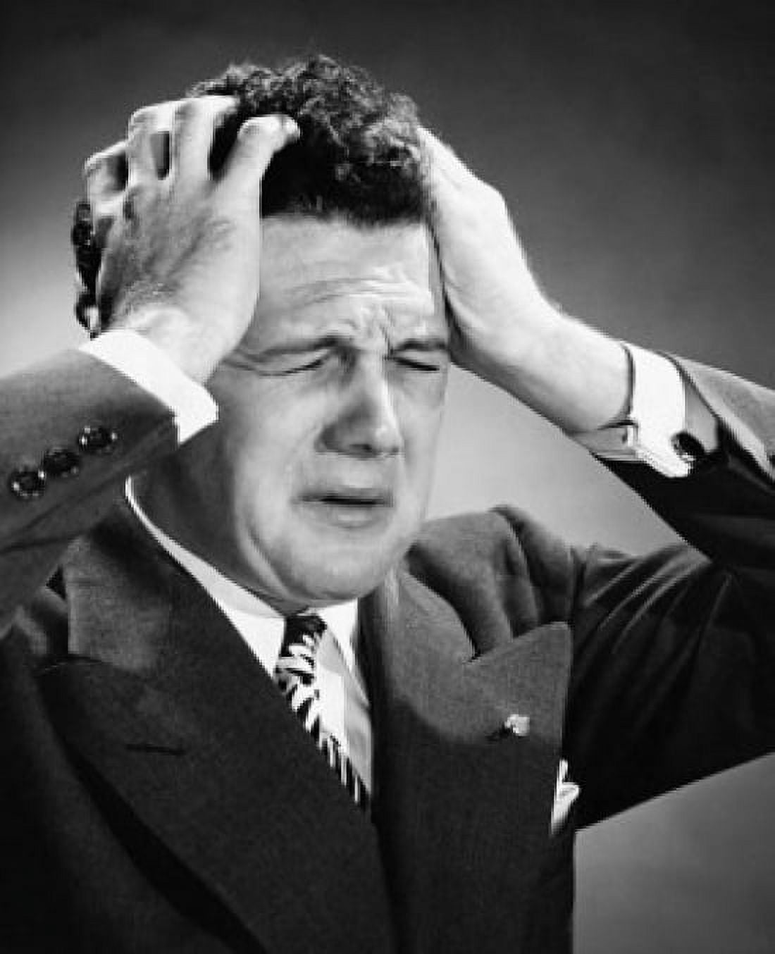 Close-up of a businessman suffering from a headache Canvas Art - (18 x 24)