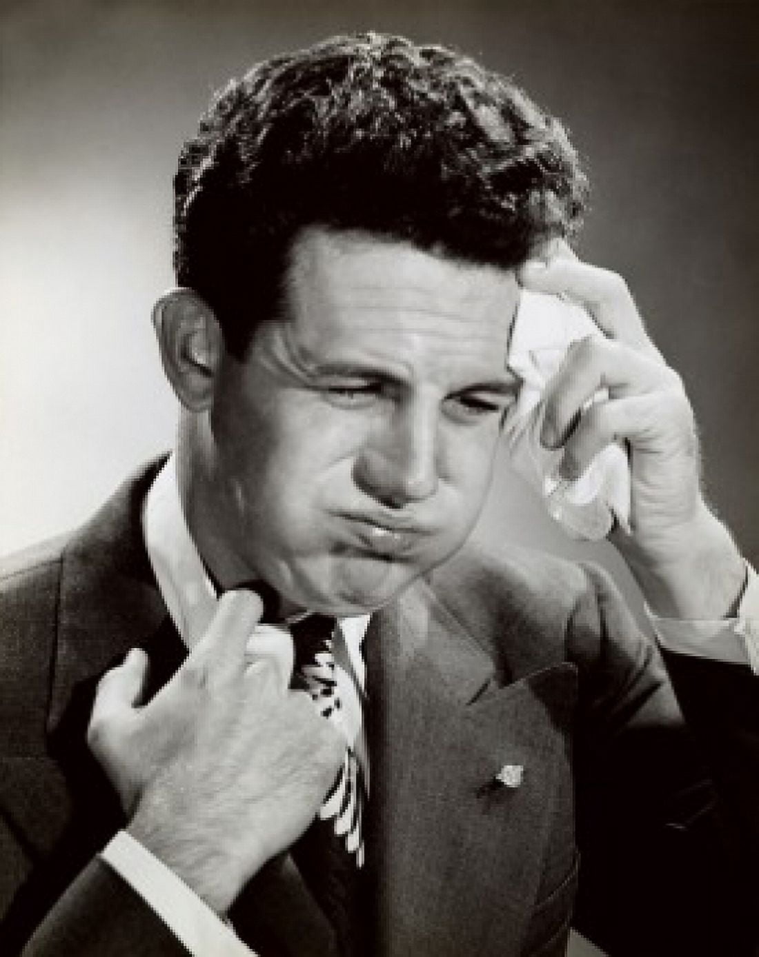 Close-up of a businessman wiping sweat with a handkerchief Canvas Art - (18 x 24)