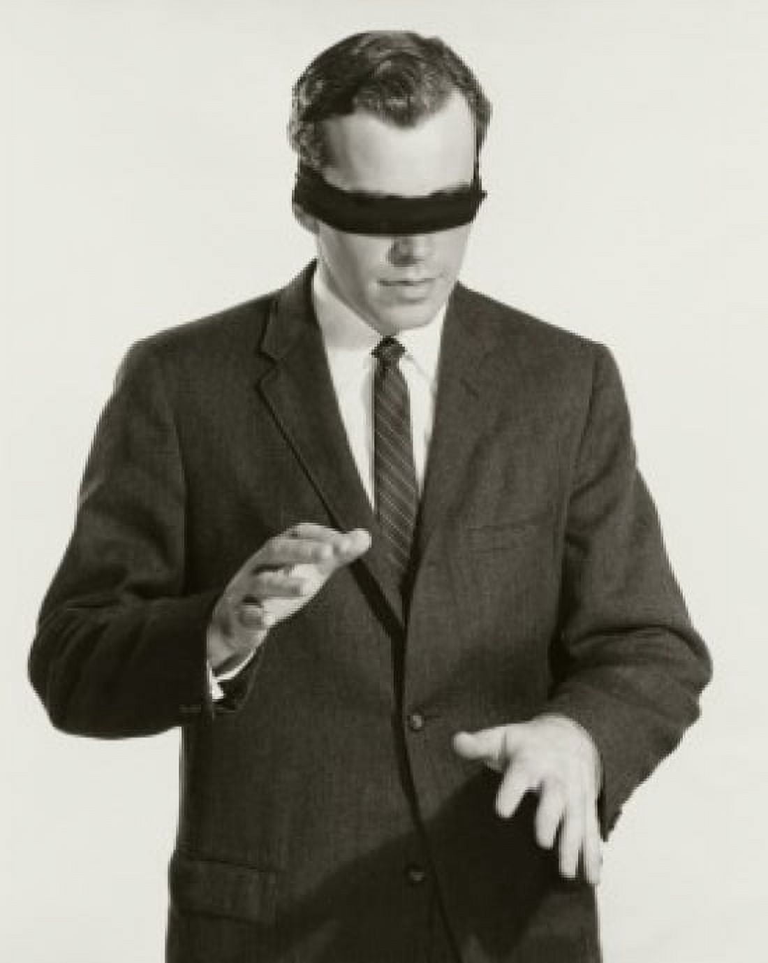 Close-up of a businessman with his eyes blindfolded Canvas Art - (24 x 36)