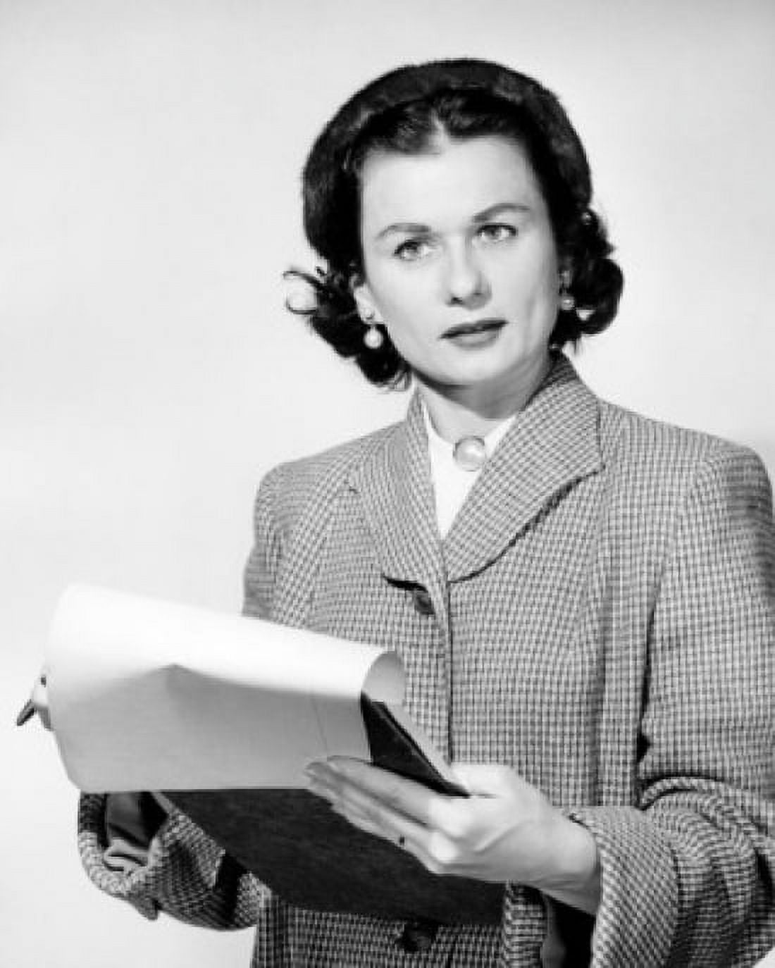 Close-up of a businesswoman holding a pen and a clipboard Canvas Art - (24 x 36)