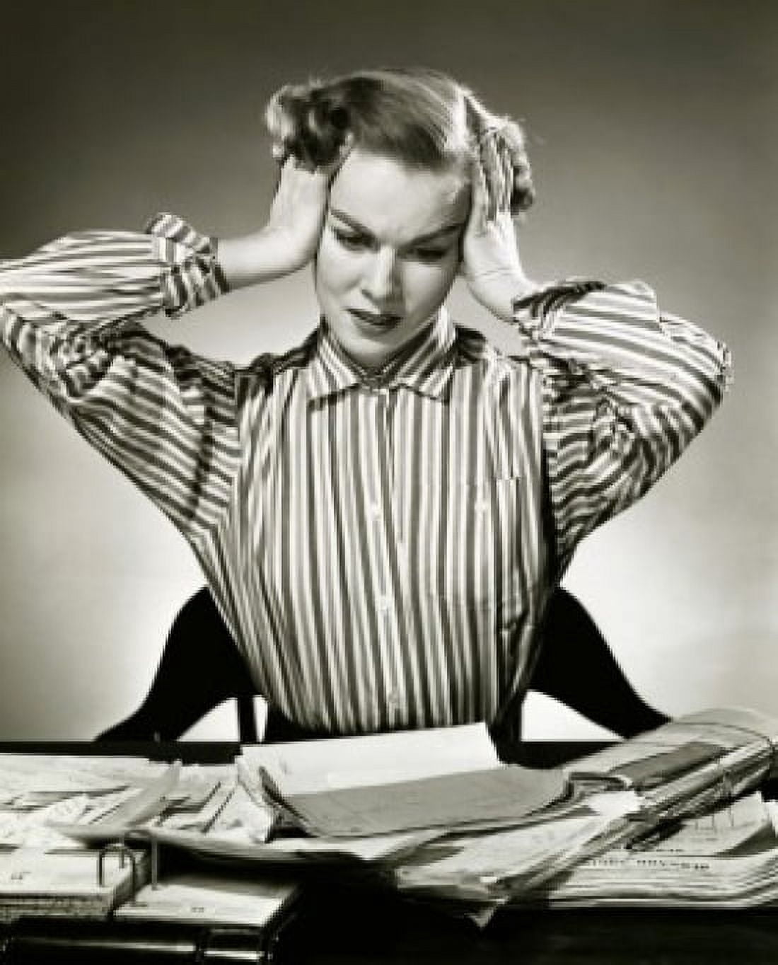 Close-up of a businesswoman suffering from a headache Canvas Art - (18 x 24)