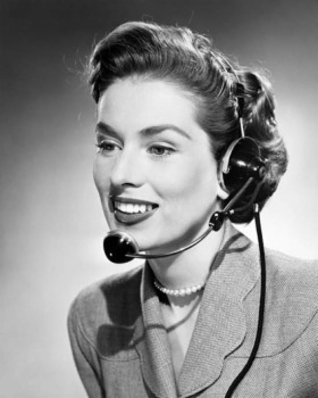 Close-up of a businesswoman wearing a headset Canvas Art - (24 x 36)