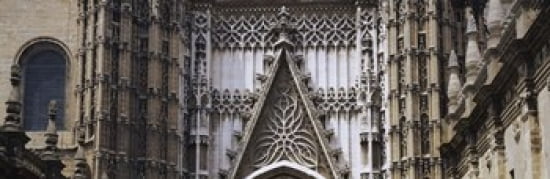 Close-up of a cathedral Seville Cathedral Seville Spain Canvas Art - Panoramic Images (36 x 12)