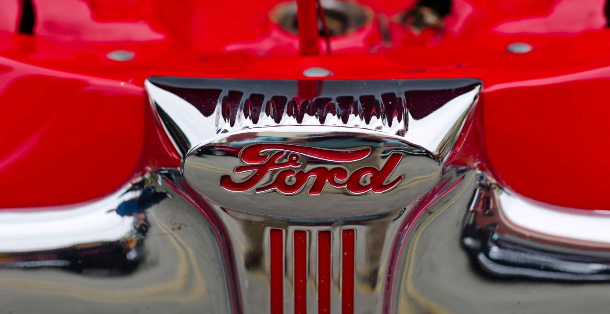 Close-up of a classic car of Ford Culver City Los Angeles County California USA Canvas Art - Panoramic Images (36 x 12)