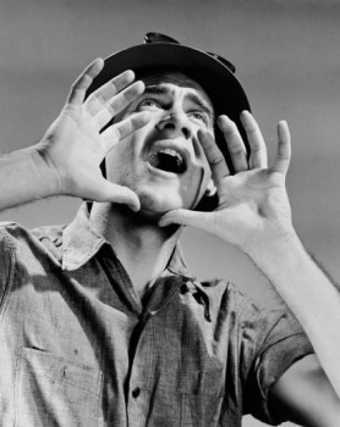 Close-up of a construction worker shouting Canvas Art - (24 x 36)