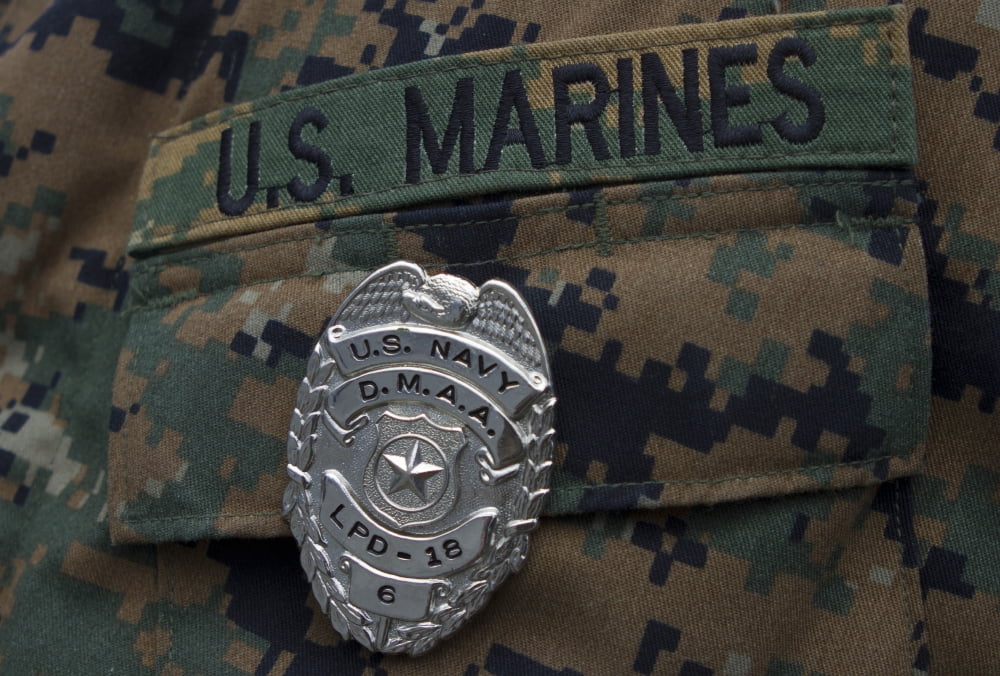 Close-up of a duty master-at-arms badge on the uniform of a US Marine Canvas Art - Stocktrek Images (34 x 23)