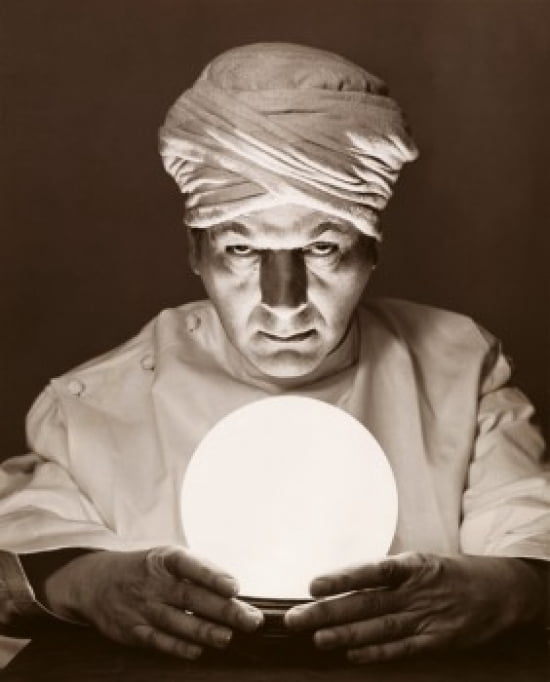 Close-up of a fortune teller looking into a crystal ball Canvas Art - (18 x 24)