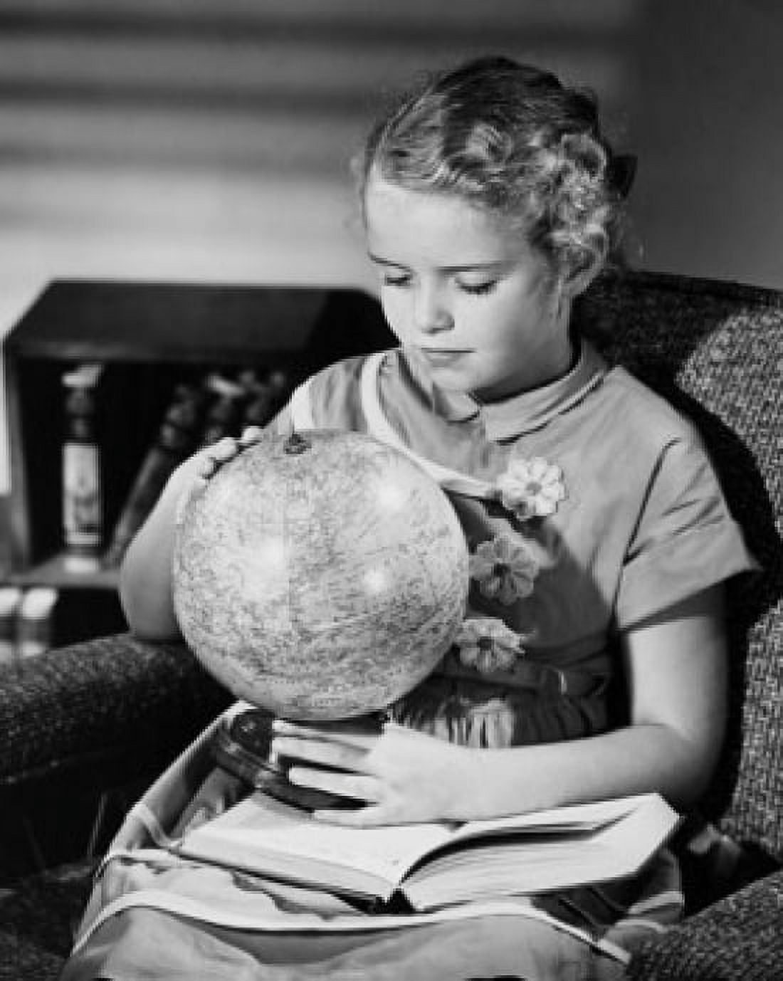 Close-up of a girl holding a globe Canvas Art - (18 x 24)